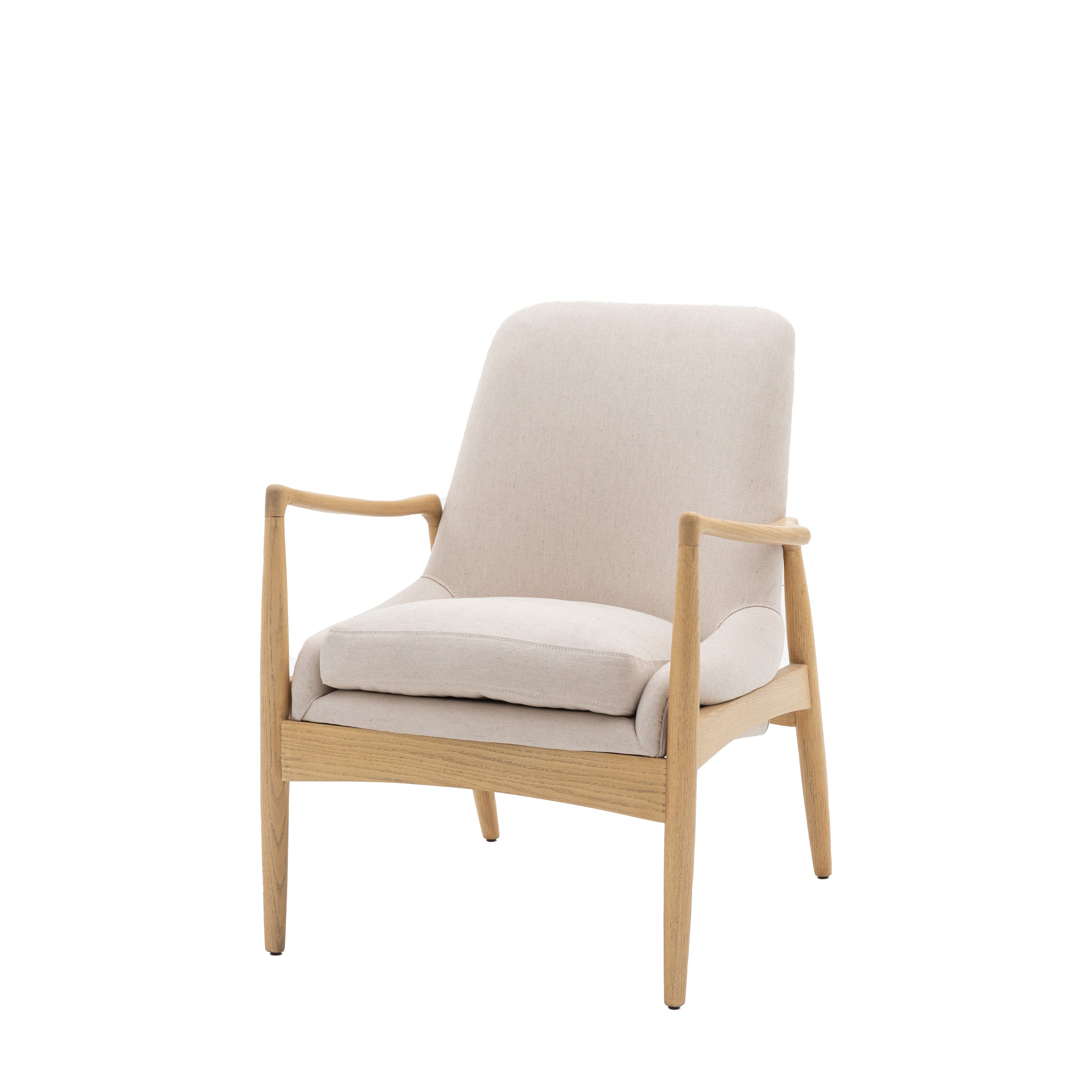 Brianna Natural Linen & Oak Wood Armchair